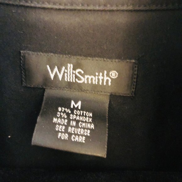 Black Willie Smith Classic Canvas Cotton/Spandex Blazer Jacket with Pockets - Picture 4 of 5